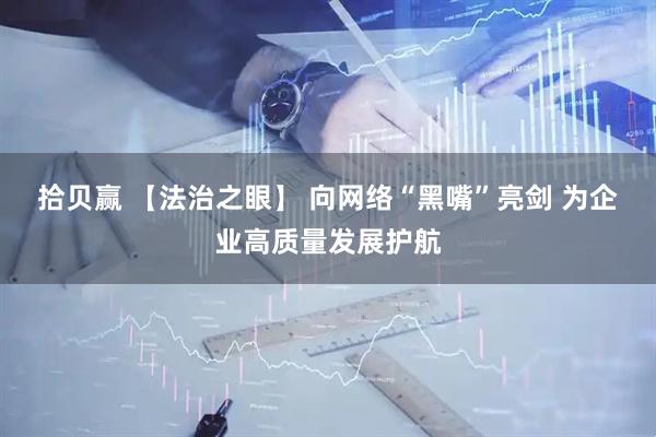 拾贝赢 【法治之眼】 向网络“黑嘴”亮剑 为企业高质量发展护航